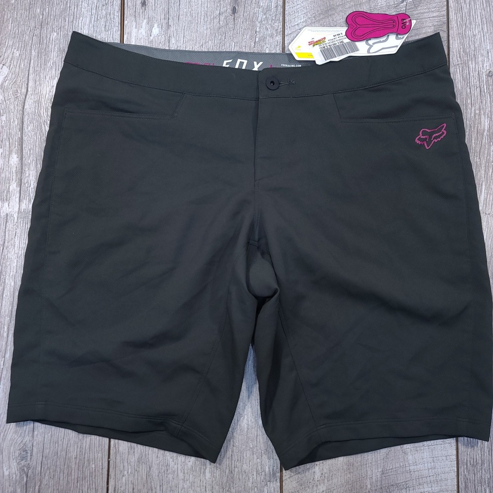 Fox Racing Ripley Shorts Womens Large Black Pink MTB Cycling Performance Trail